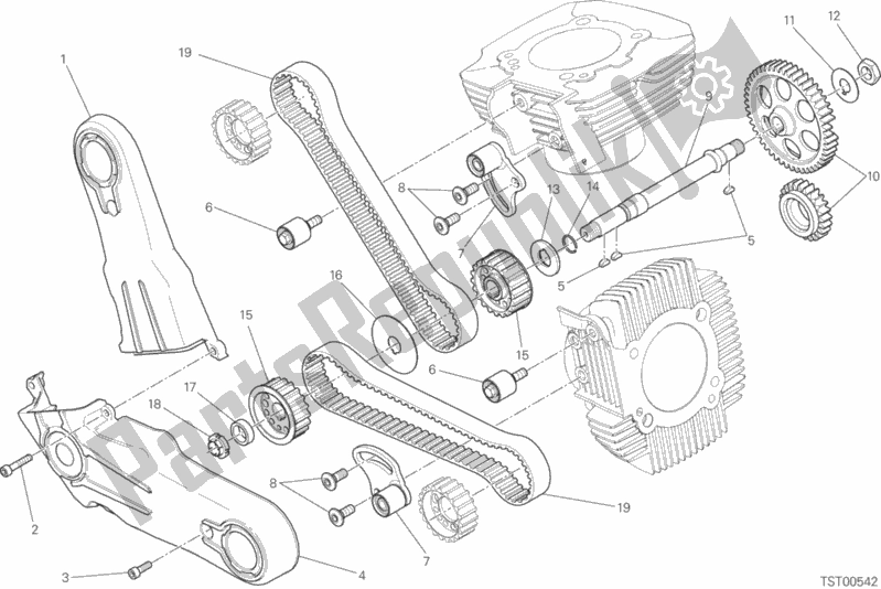 All parts for the Distribuzione of the Ducati Scrambler Urban Enduro Thailand USA 803 2016